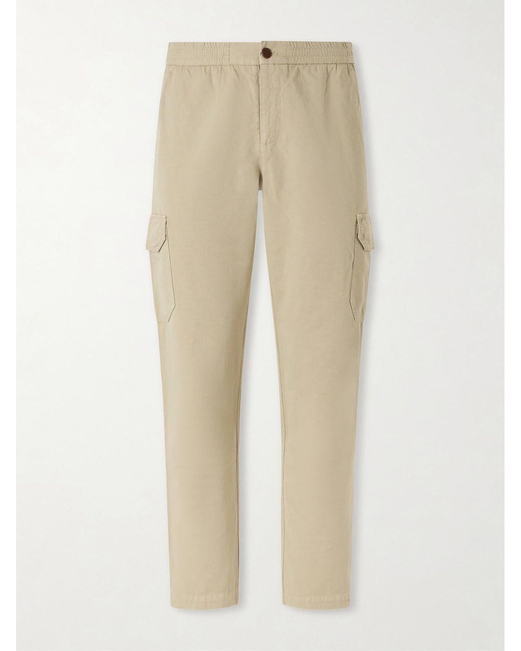 Mr P. Natural Tapered Cotton And Linen-Blend Trousers for men