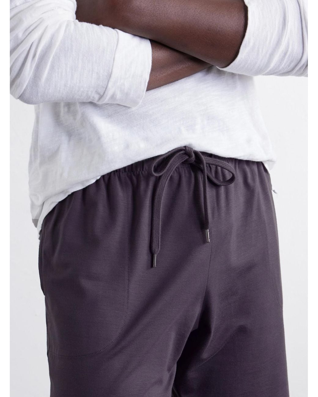 Derek Rose Blue Basel Straight-Leg Stretch-Modal Jersey Drawstring Pyjama Shorts for men