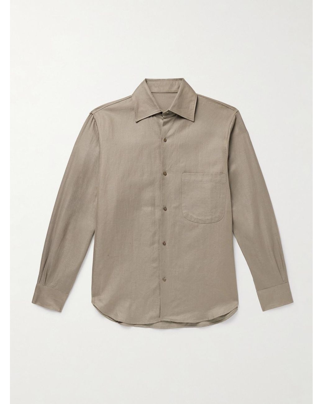 STÒFFA Natural Cotton And Linen-blend Twill Shirt for men