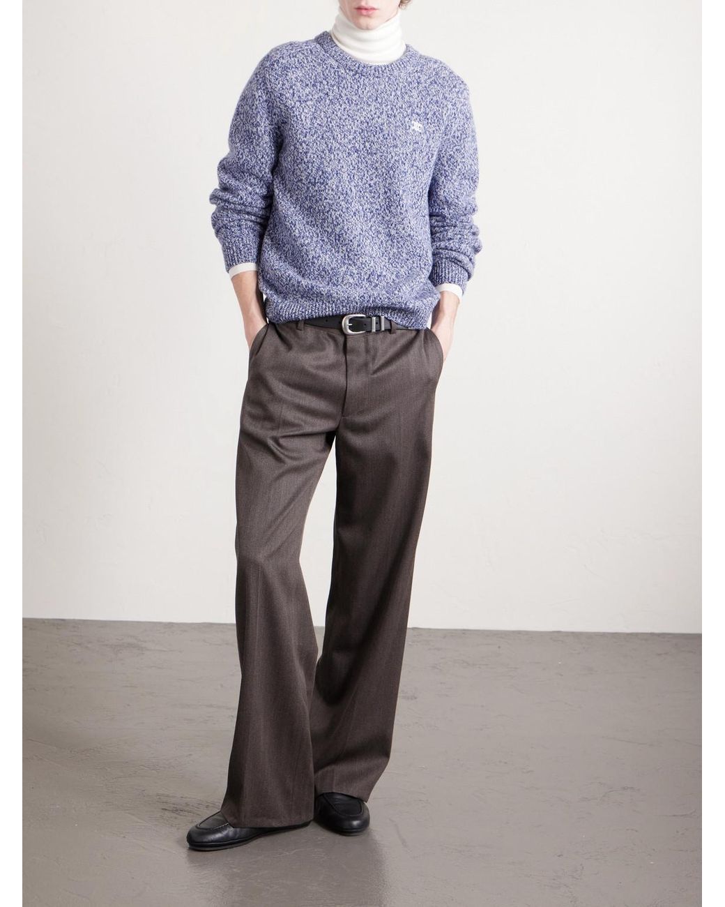 Wool And Cashmere-Blend Sweater di Céline in Blue da Uomo