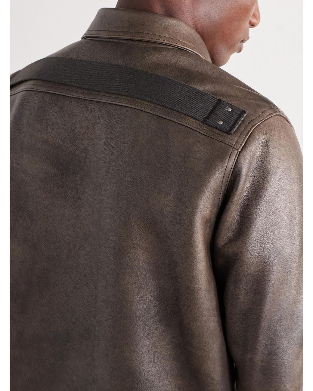Rick Owens Brown Brad Leather Jacket for men