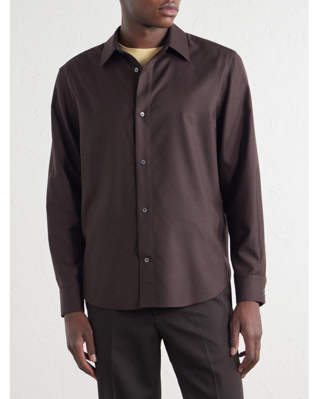 Mr P. Purple Wool, Silk And Cashmere-Blend Shirt for men