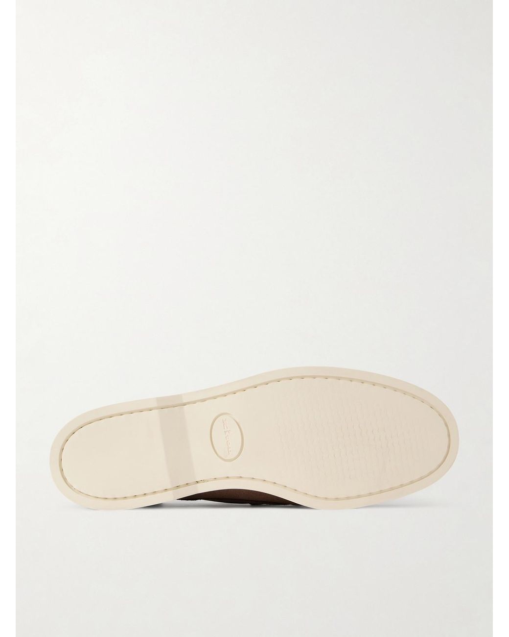 Kiton Brown Suede Boat Shoes for men