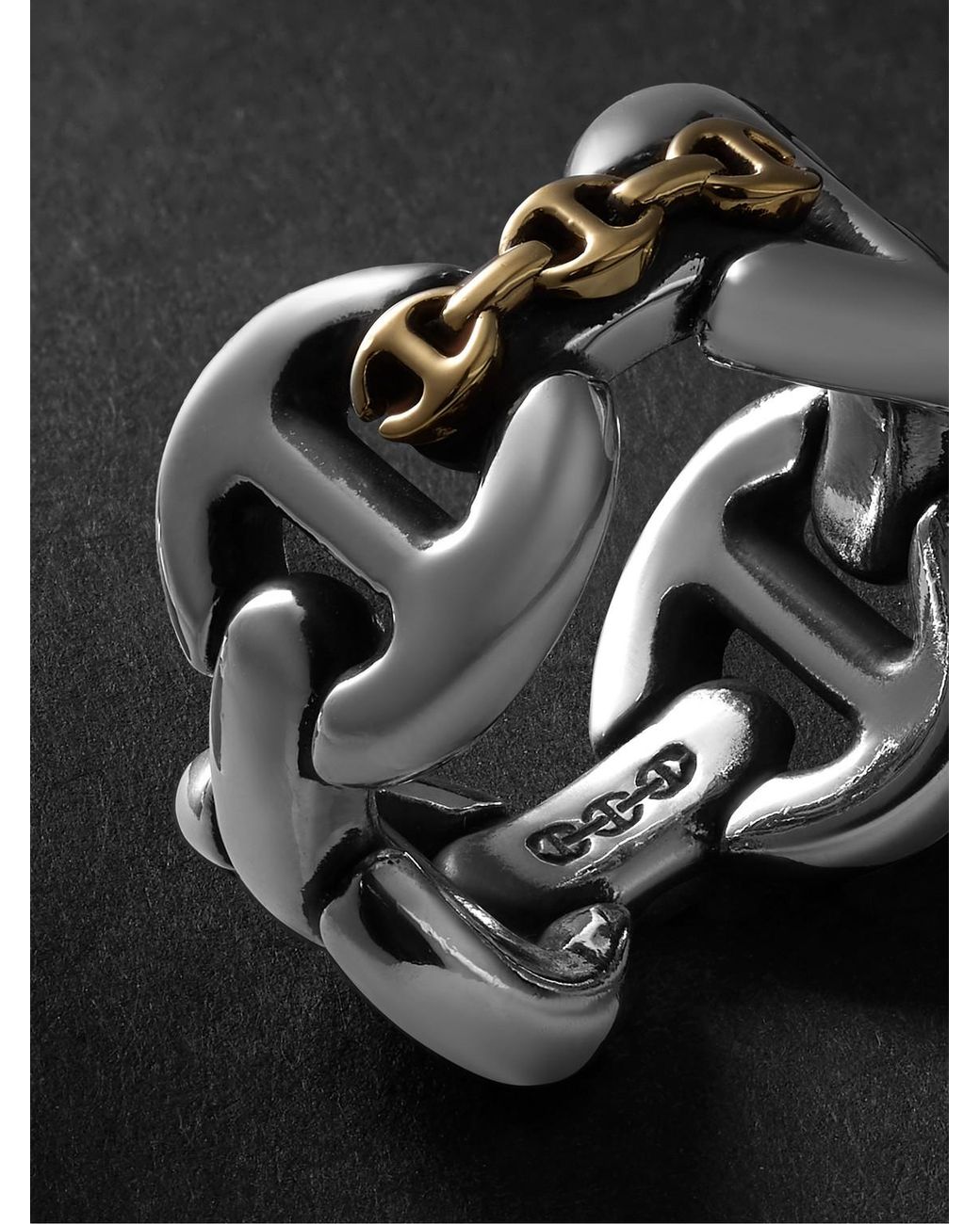 Hoorsenbuhs Black Affix Quad Sterling And 18-Karat Ring for men