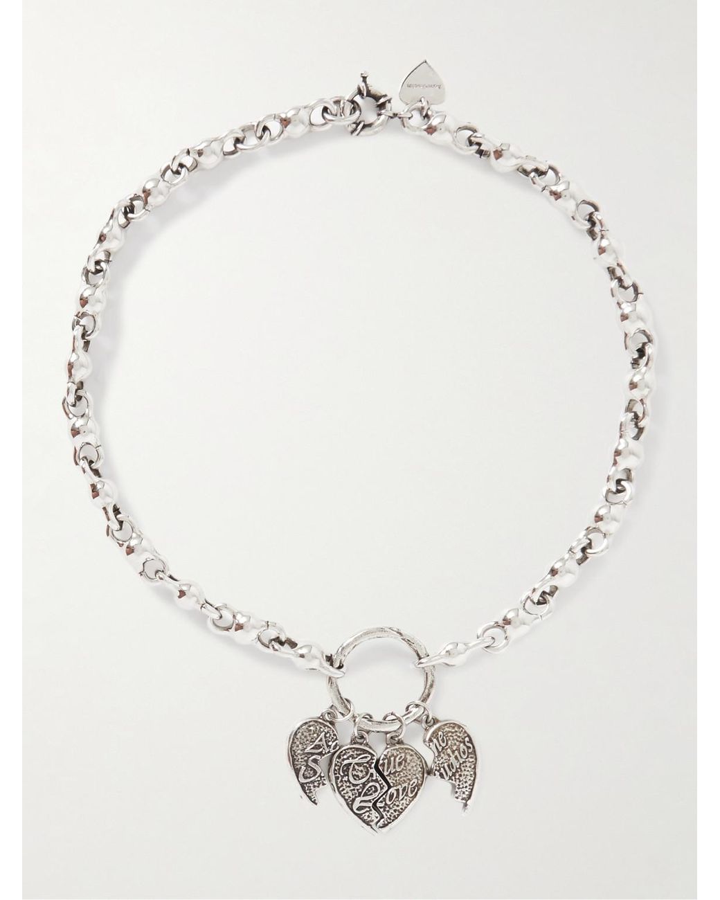 Acne Studios Heart-charm Chunky Bracelet - Farfetch