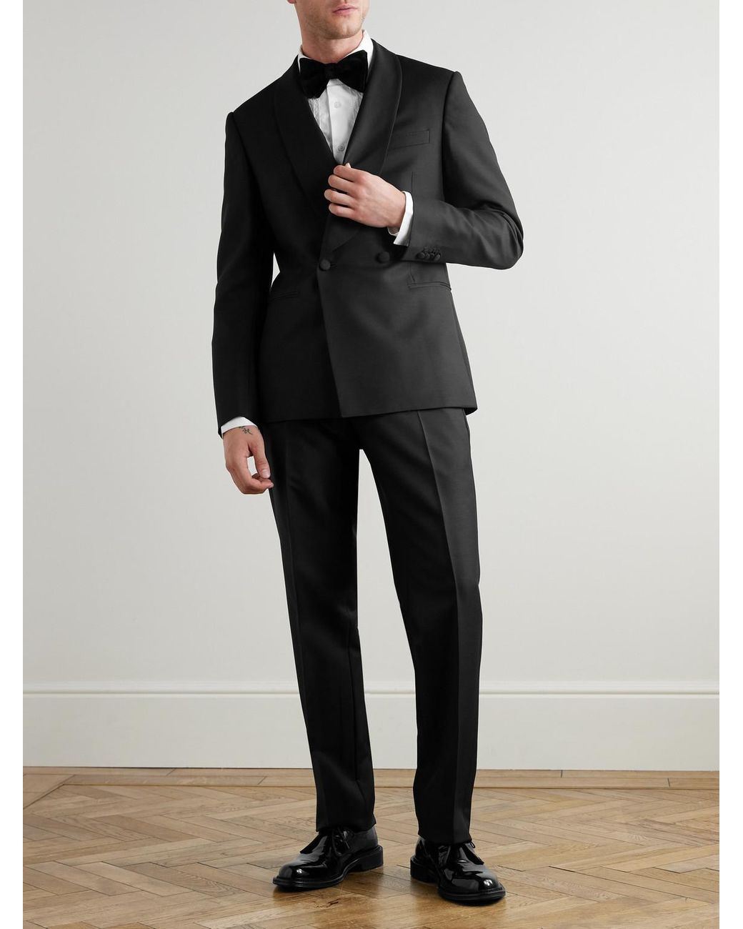 Mr P. Black Mike Straight-leg Wool for men