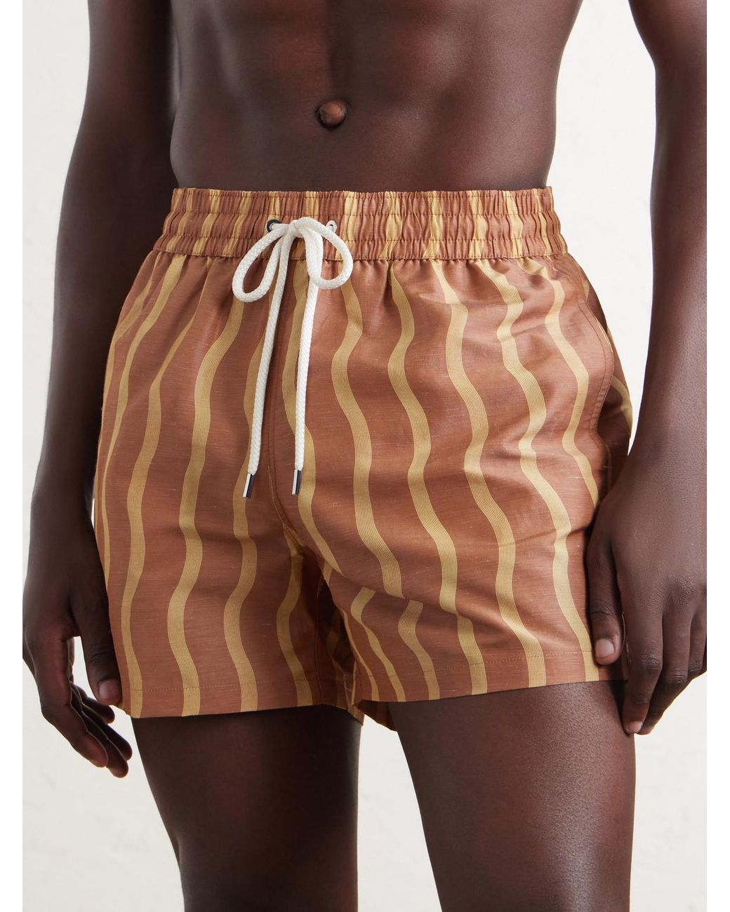 Frescobol Carioca Pink La Marzocco Rio Straight-leg Mid-length Printed Swim Shorts for men