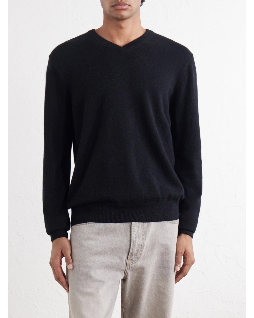 Sunspel Blue Cashmere Sweater for men