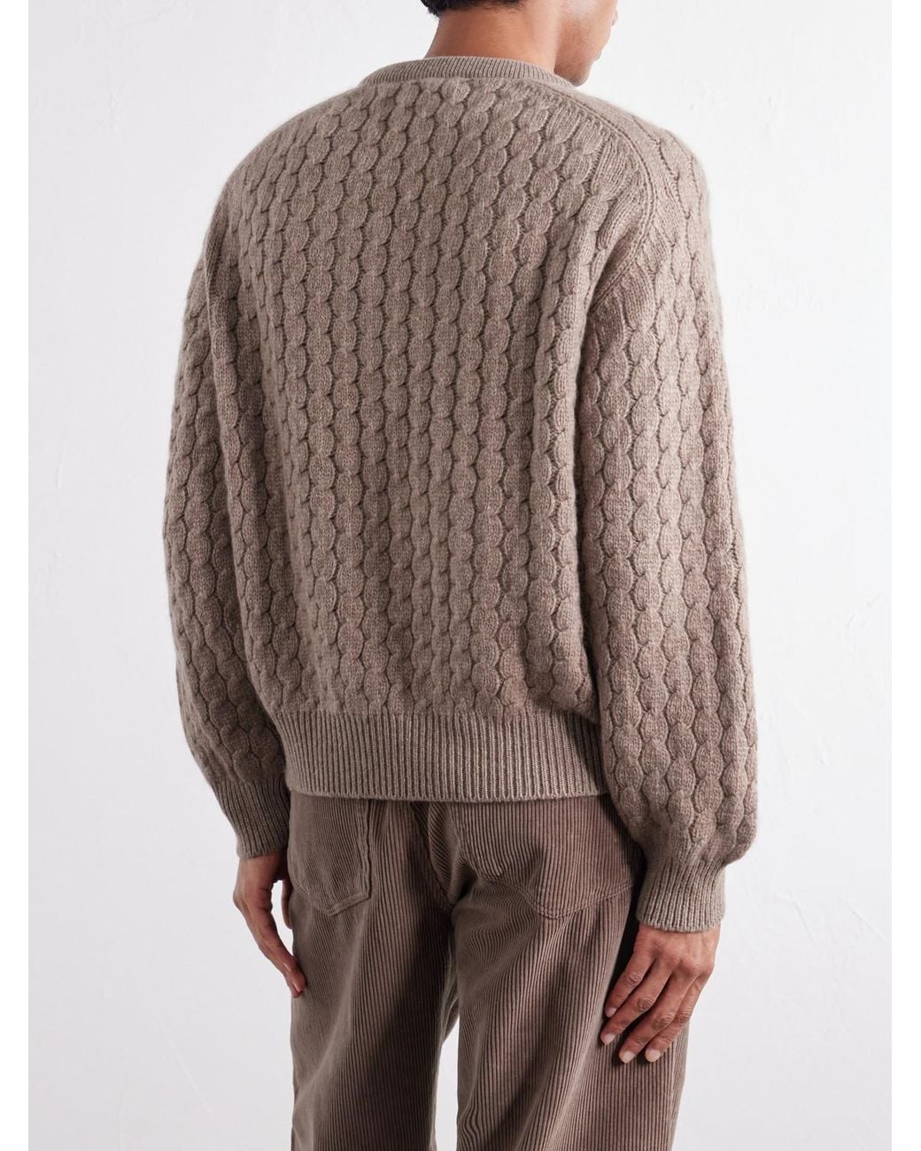 Begg x Co Natural Cable-Knit Cashmere And Wool-Blend Sweater for men