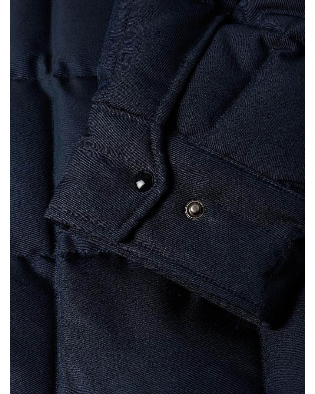 Visvim Blue Coach Appliquéd Quilted Wool And Silk-Blend Twill Down Jacket for men