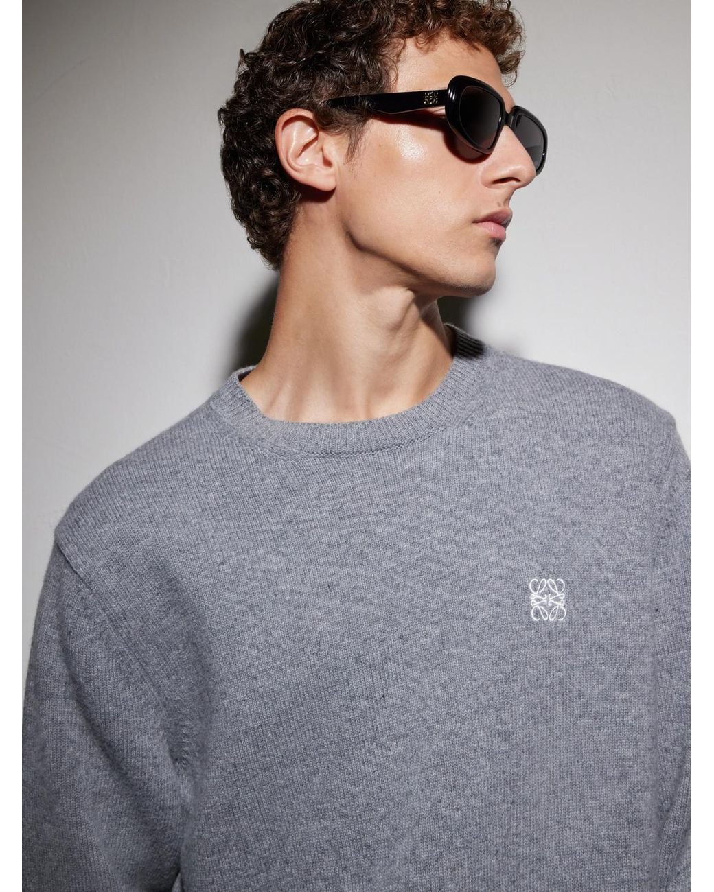 Loewe Blue Anagram Round-Frame Acetate Sunglasses for men