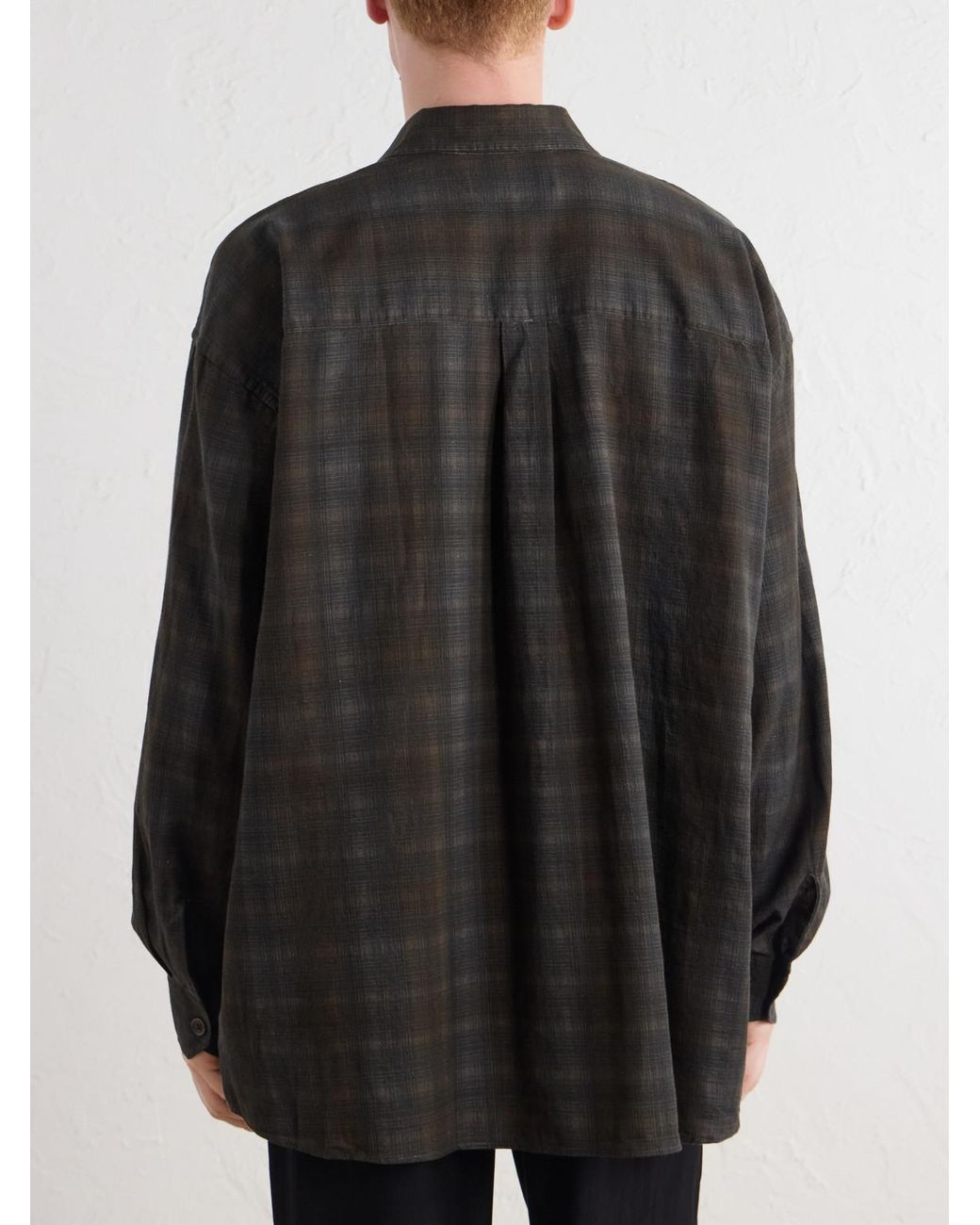 Our Legacy Black Borrowed Checked Cotton-Flannel Shirt for men