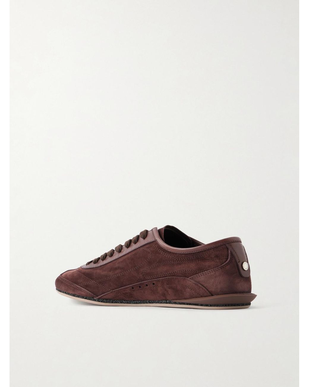 Dolce & Gabbana Brown Leather-Trimmed Suede Sneakers for men