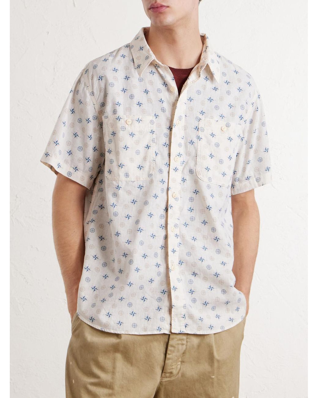 RRL White Printed Linen And Cotton-Blend Shirt for men