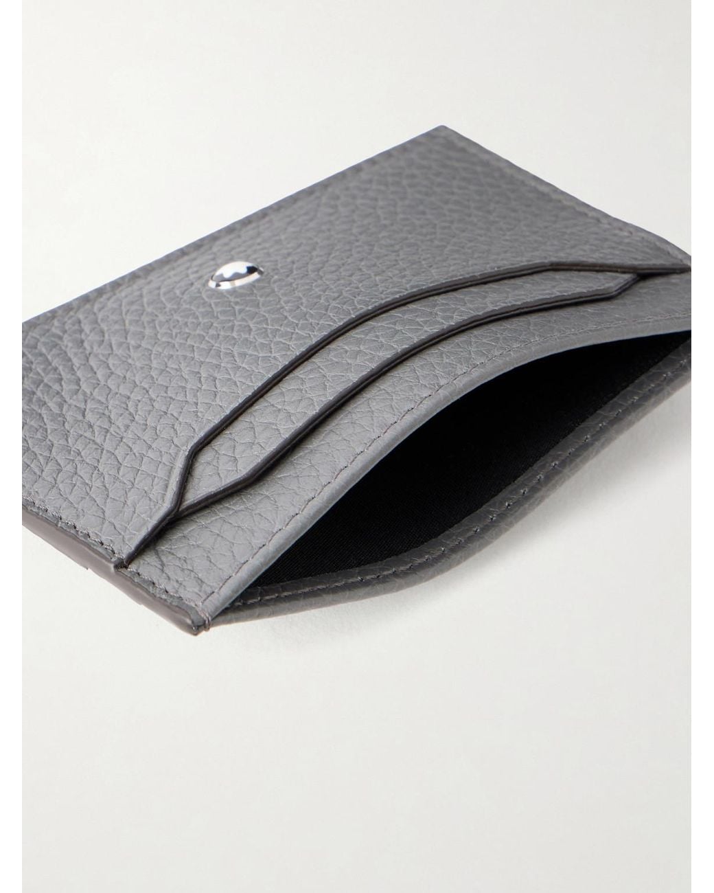 Montblanc Gray Grain Leather Cardholder for men