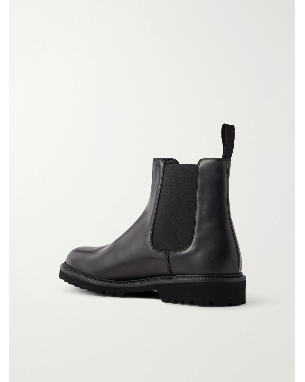 Common Projects Black Piuma Leather Chelsea Boots for men