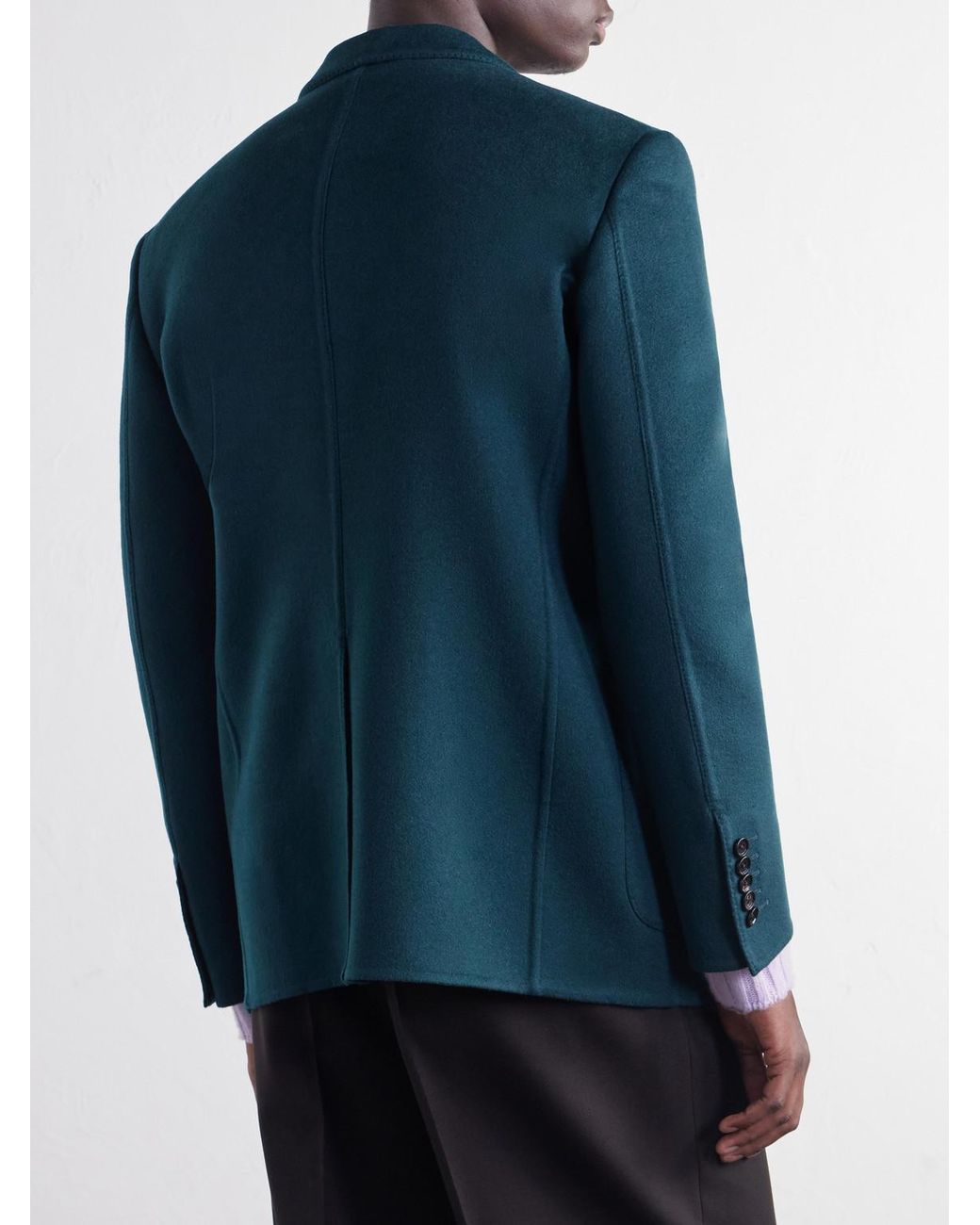 Tom Ford Blue Woven Cashmere Blazer for men