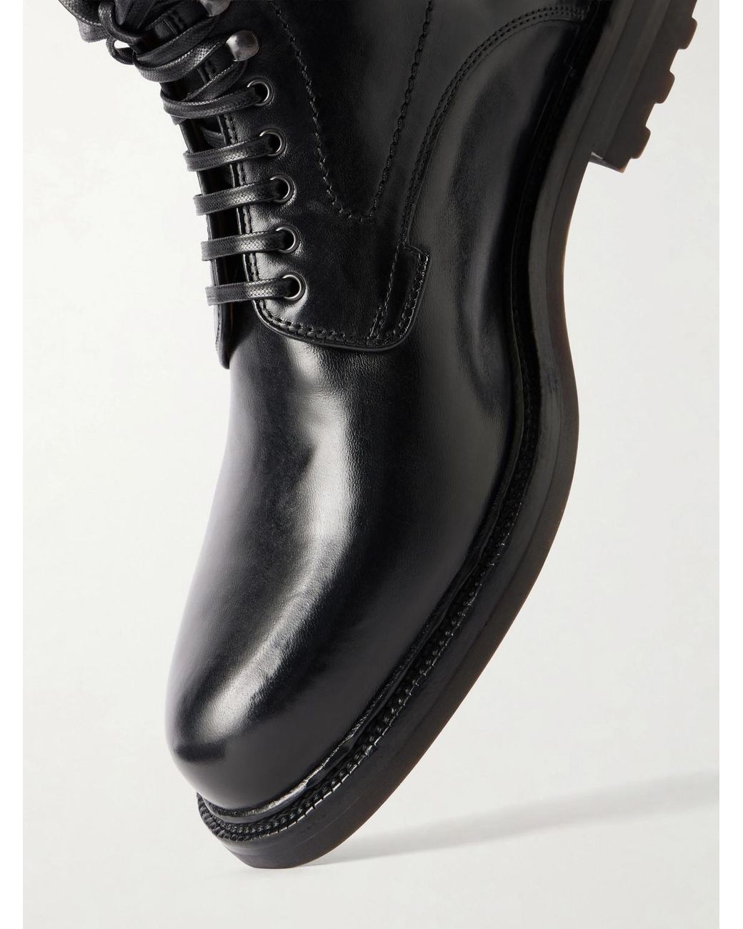 Officine Creative Black Aston 003 Lace-Up Leather Boots for men