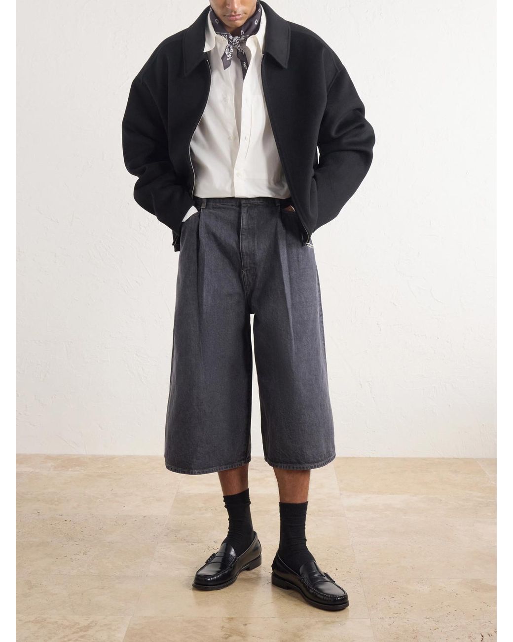 Kapital Blue Wide-leg Denim Shorts for men