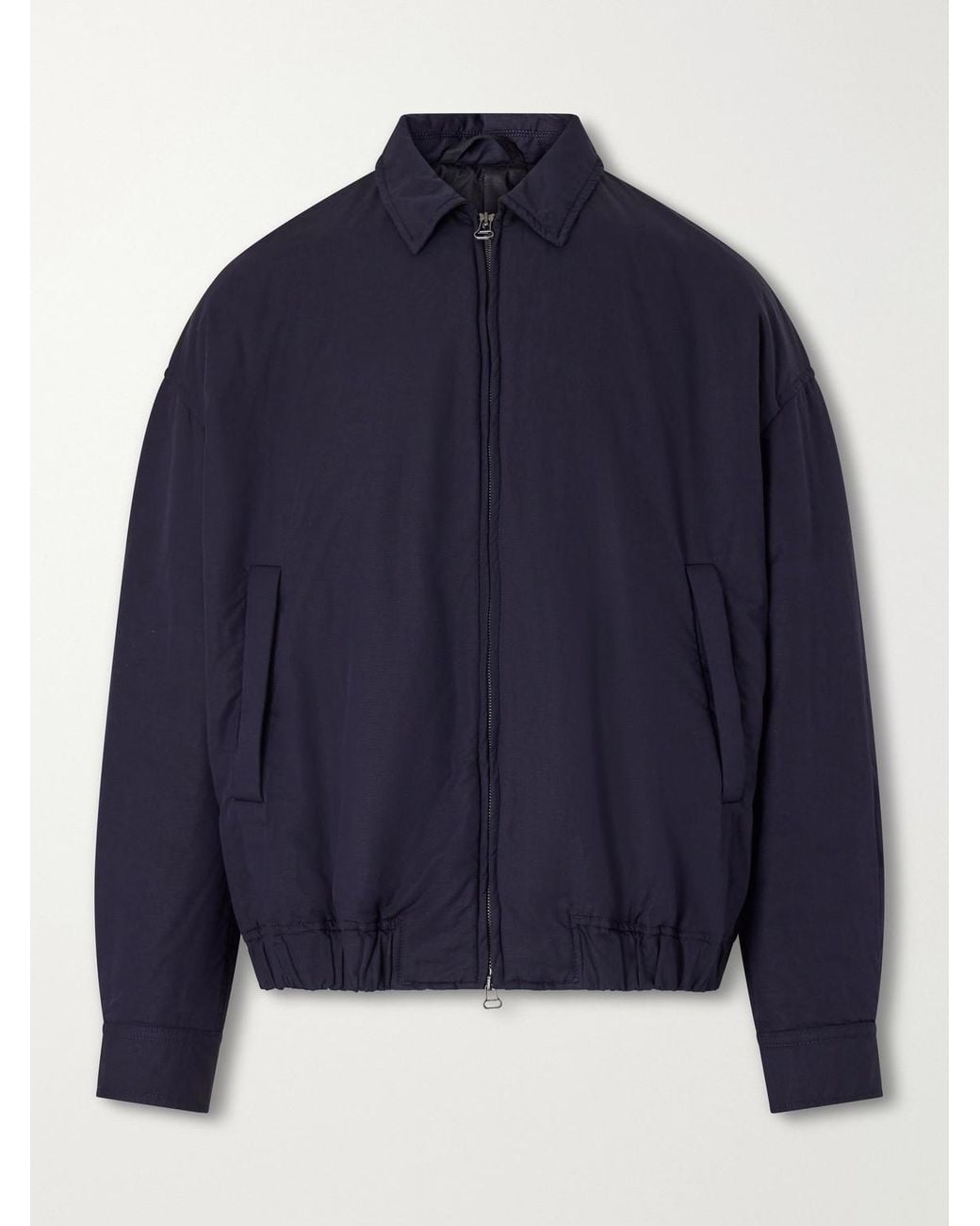 Casey Casey Blue Meaux Cotton And Linen-Blend Zip-Up Blouson Jacket for men