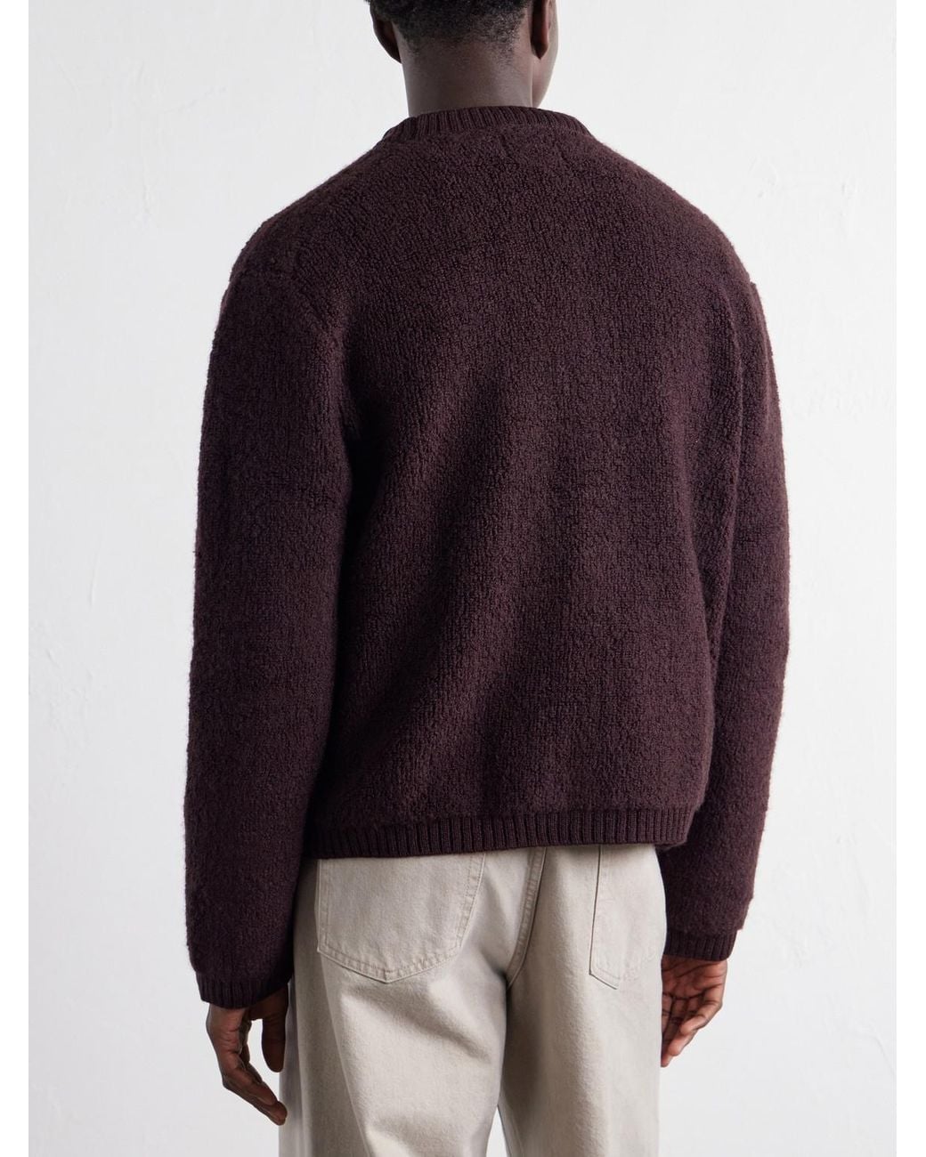 NN07 Brown 60064 Wool-Terry Fleece Cardigan for men