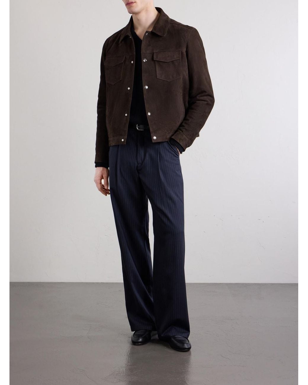 Mr P. Black Croc-effect Suede Jacket for men
