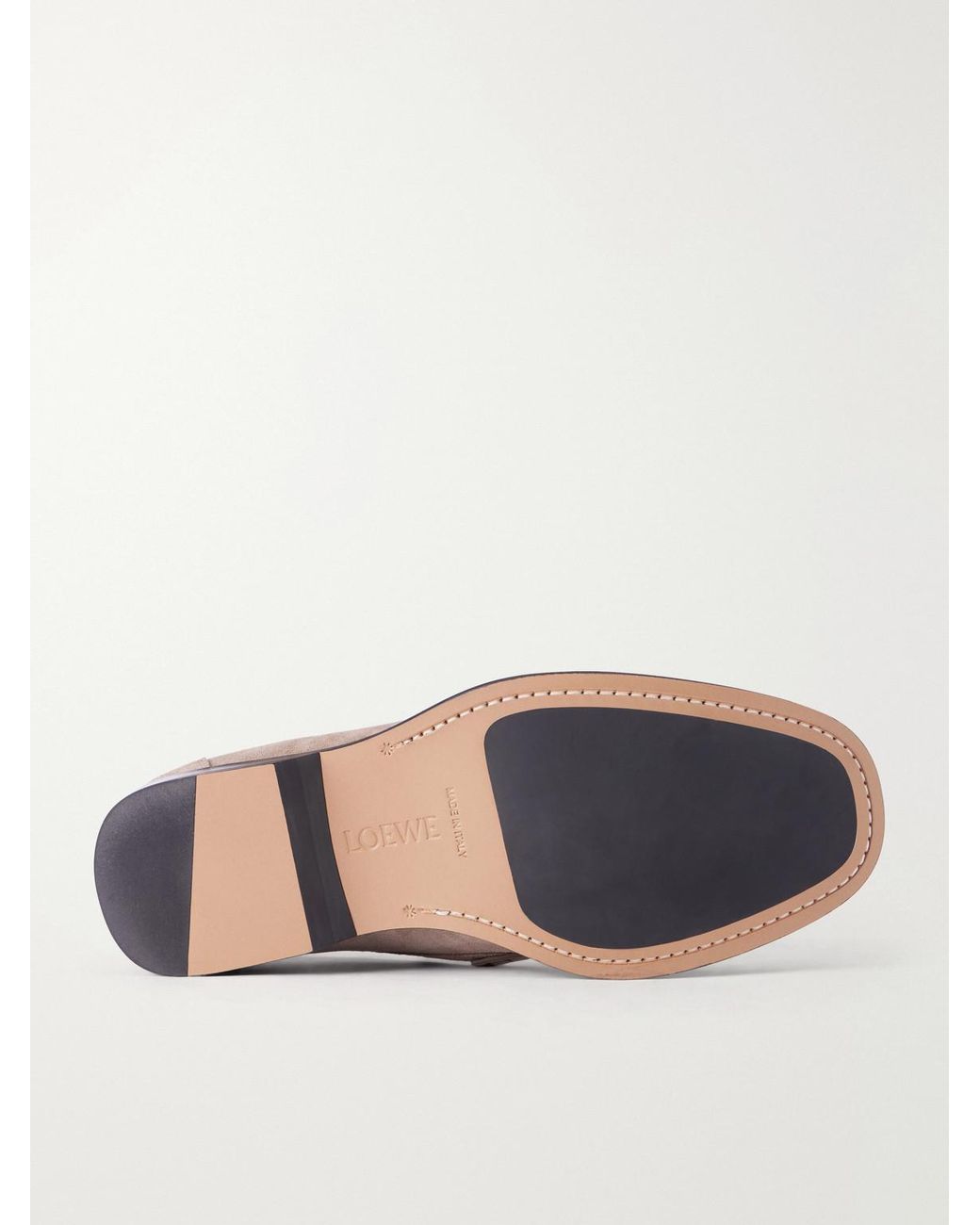 Loewe Pink Bobine Logo-Debossed Suede Loafers for men