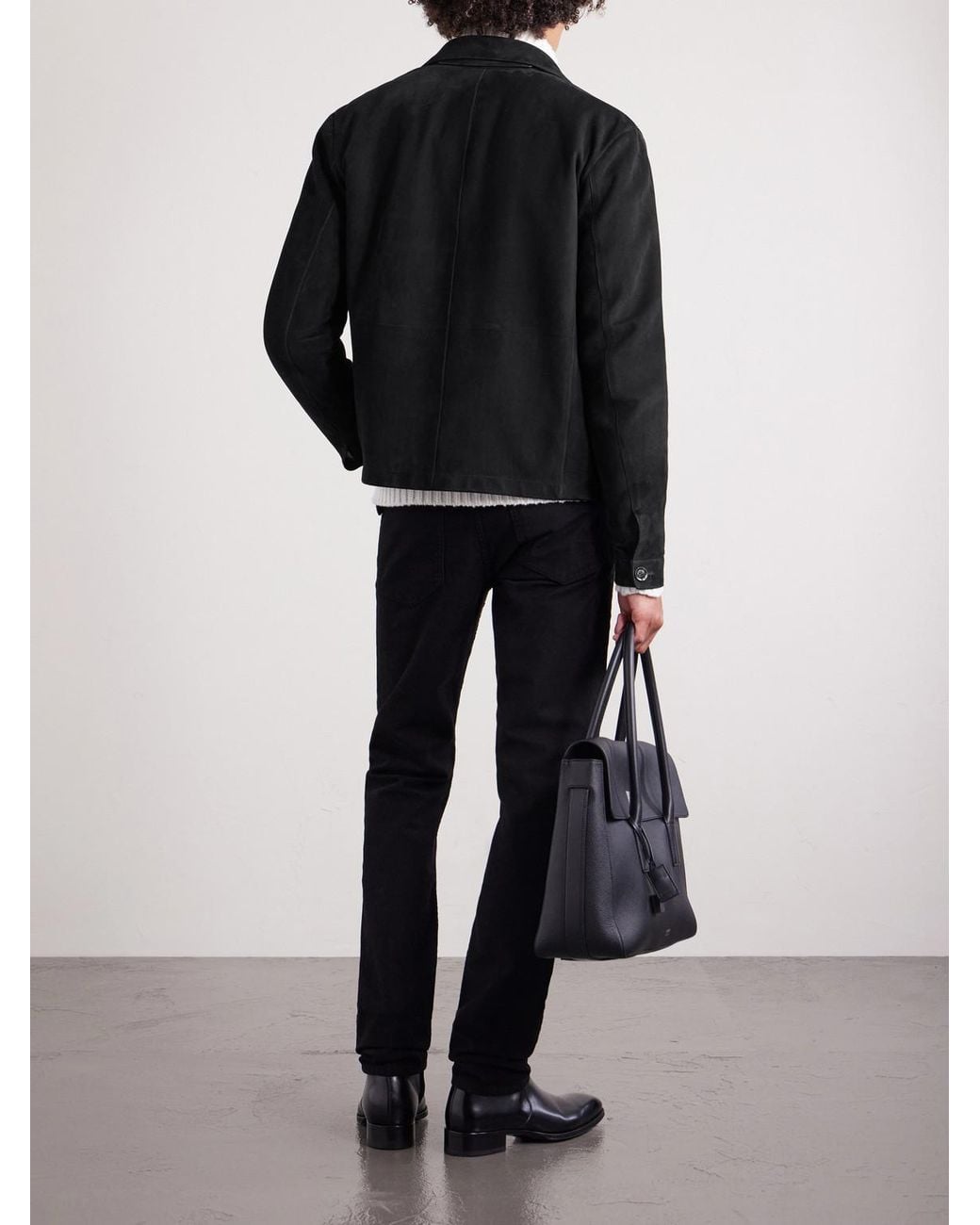 Tom Ford Blue Suede Field Jacket for men