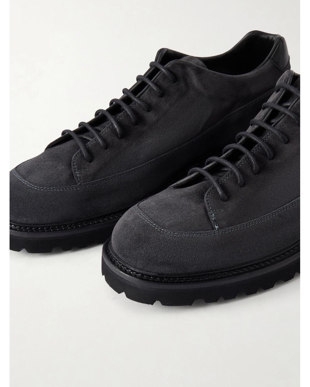 Common Projects Black Piuma Leather-Trimmed Suede Hiking Boots for men