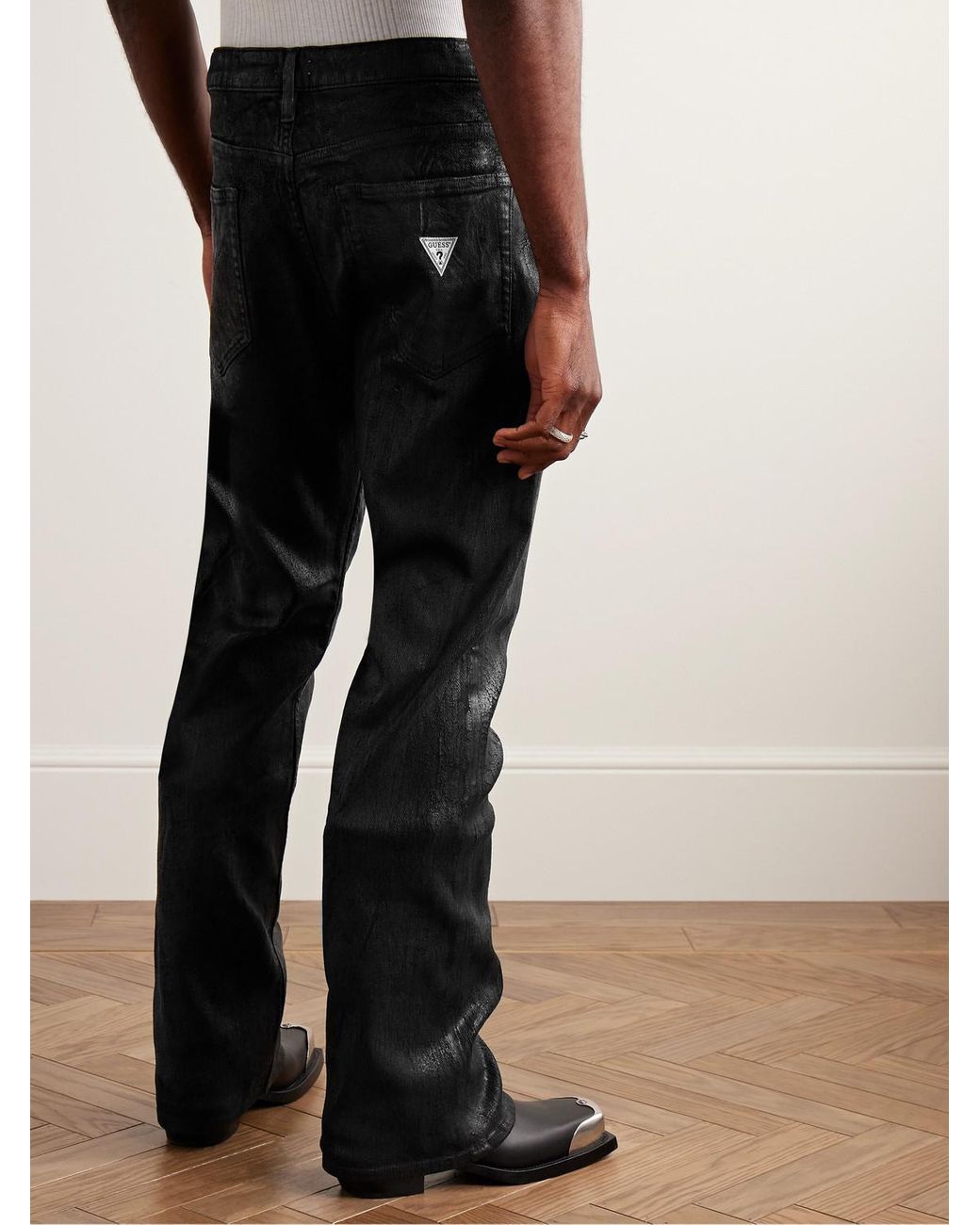 Black guess pants sales