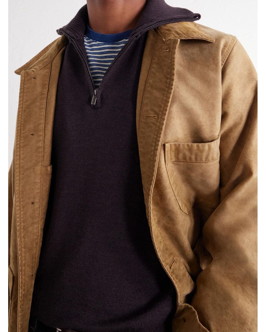 Altea Blue Half-Zip Virgin Wool Sweater for men
