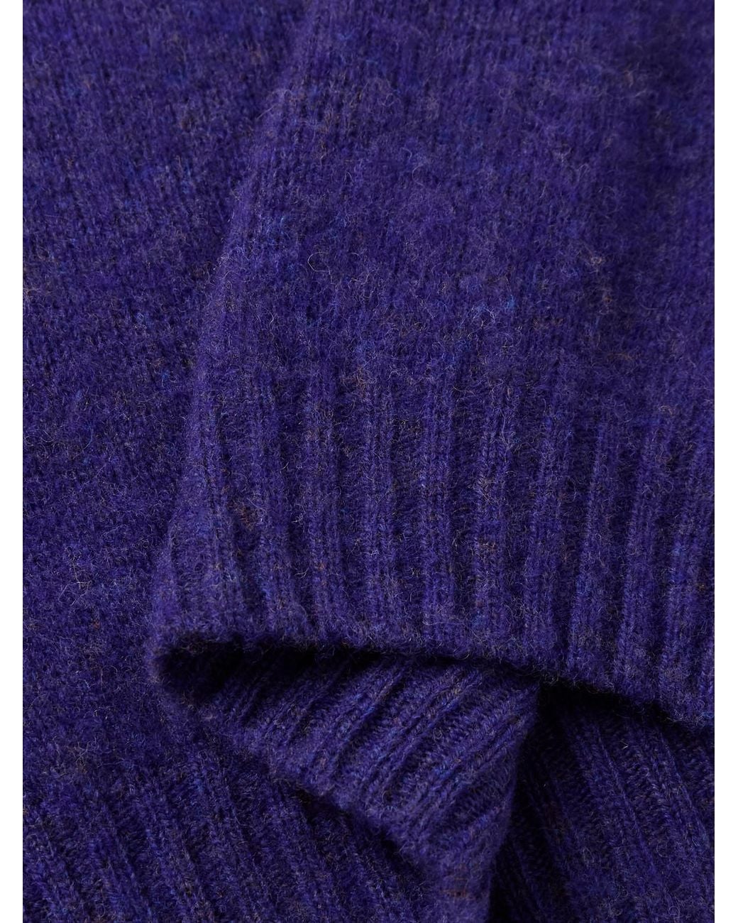 Drake's Blue Brushed-Wool Sweater for men
