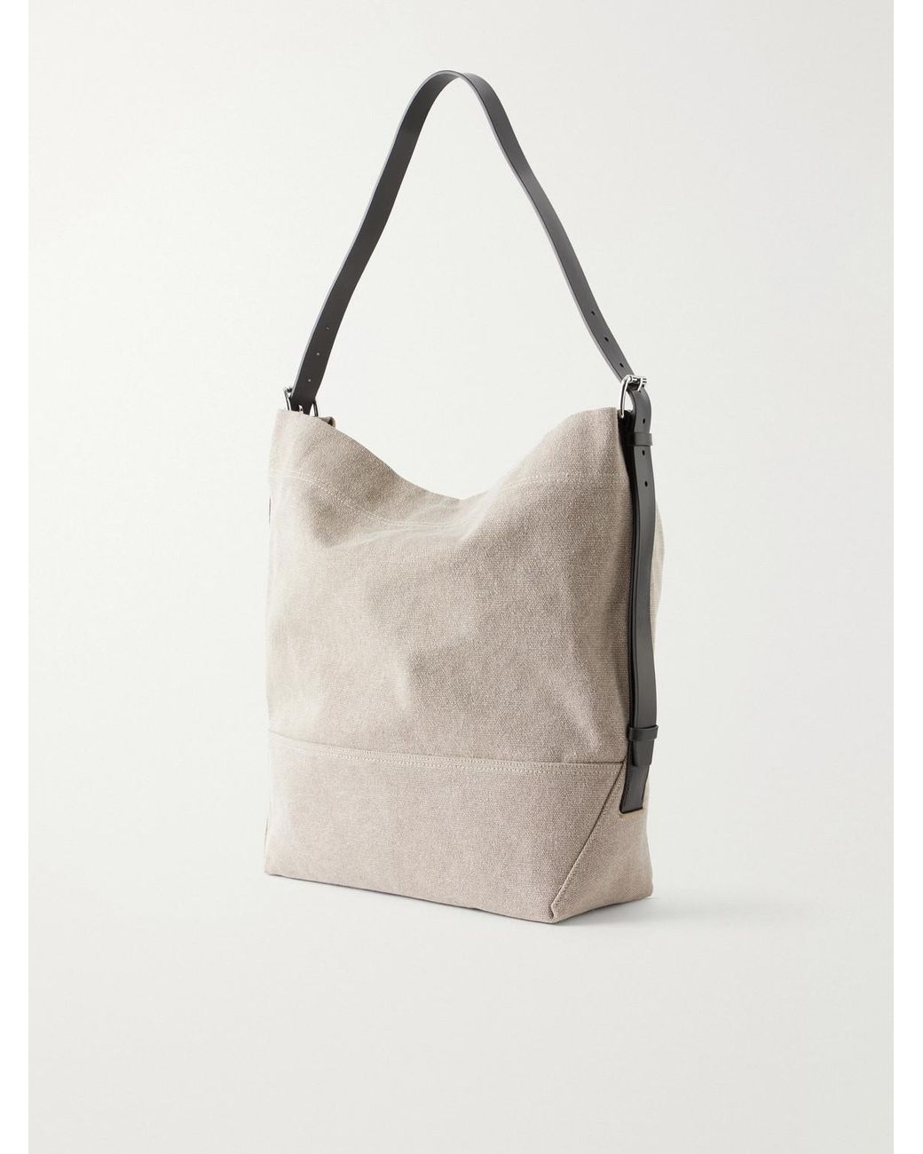 Lemaire Natural Leather-Trimmed Canvas Tote Bag for men