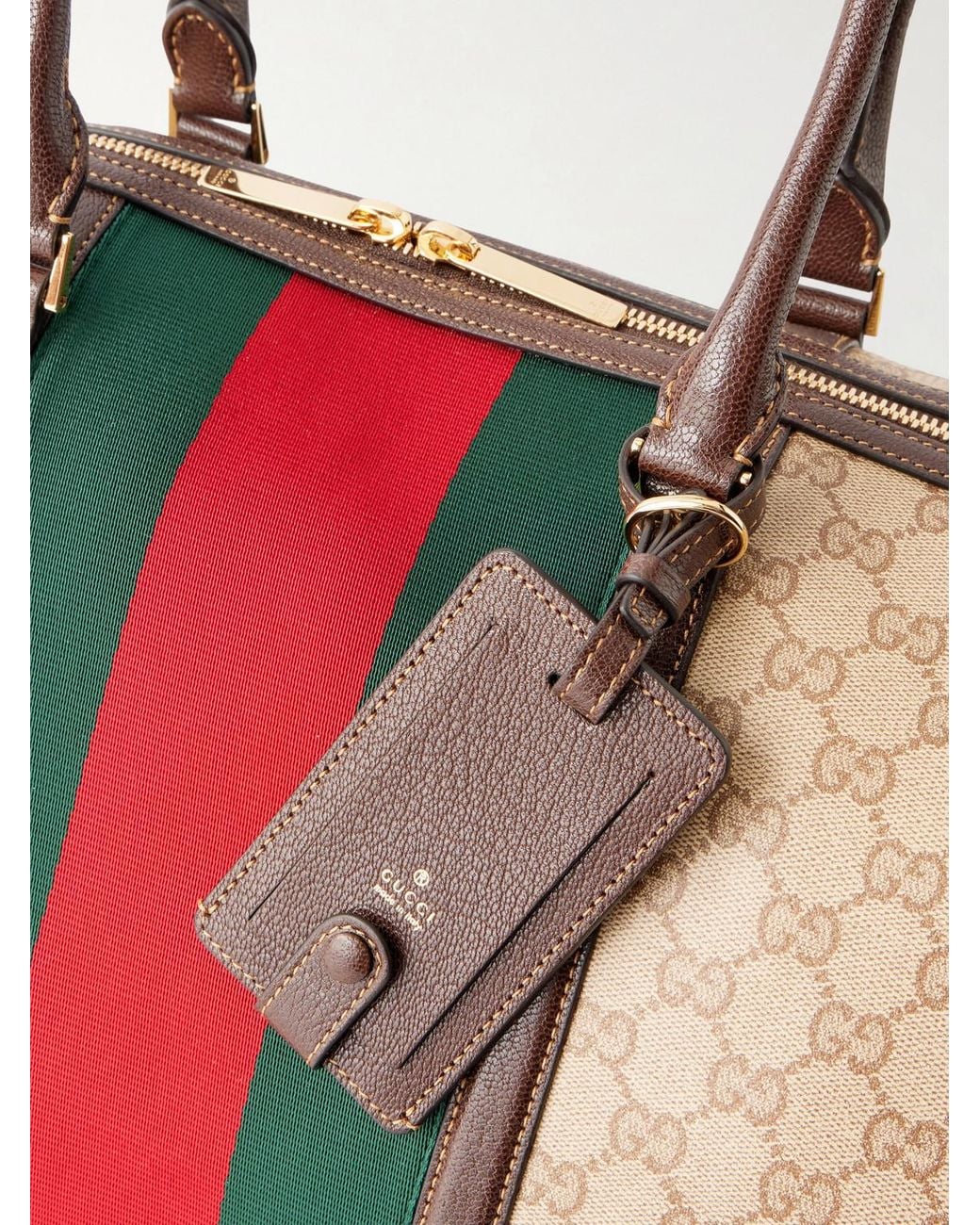 Gucci Natural Webbing-Trimmed Canvas-Jacquard Tote Bag for men