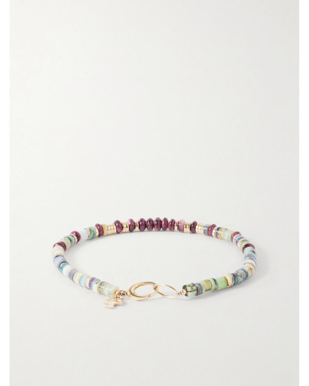 Peyote Bird Natural Cadiz 14-Karat, Opal And Oyster Shell Beaded Bracelet for men