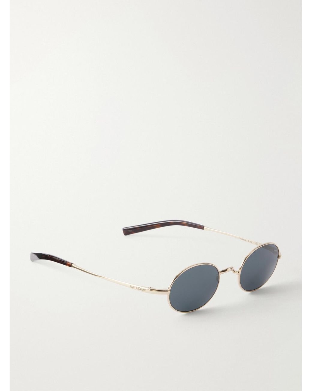 Saint Laurent Blue Sl 948 Round-Frame-Tone Titanium And Acetate Sunglasses for men