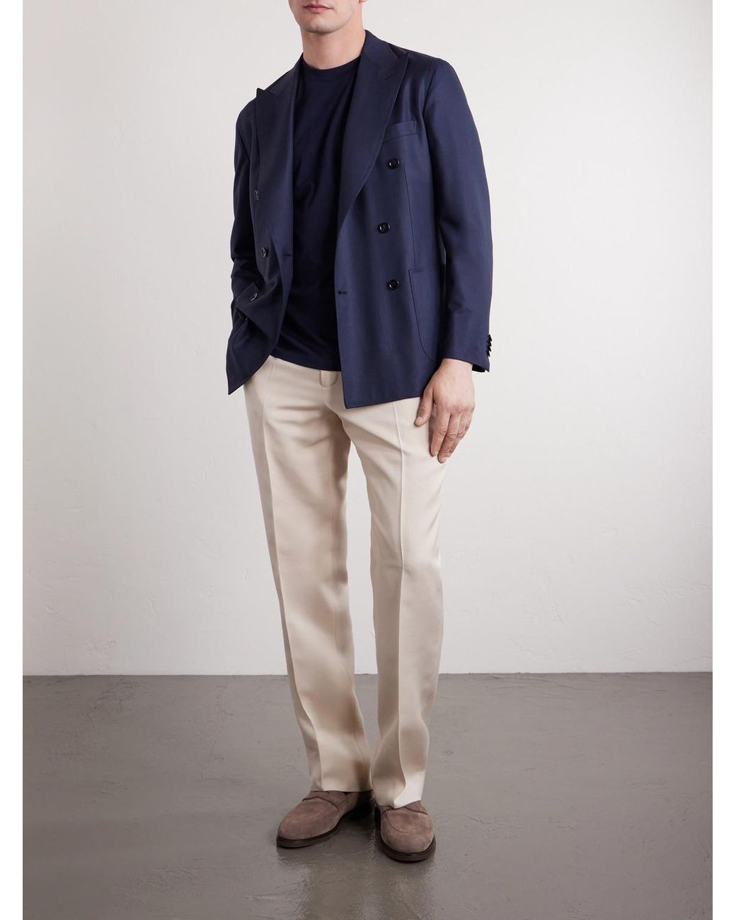 Brioni Blue Cotton-Jersey T-Shirt for men