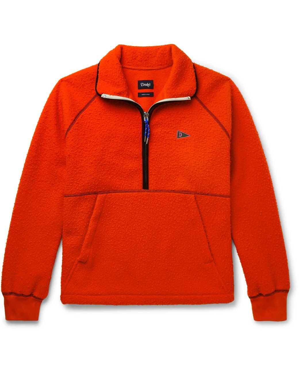 Drake's Casentino Wool Half-zip Sweatshirt in Orange for Men | Lyst