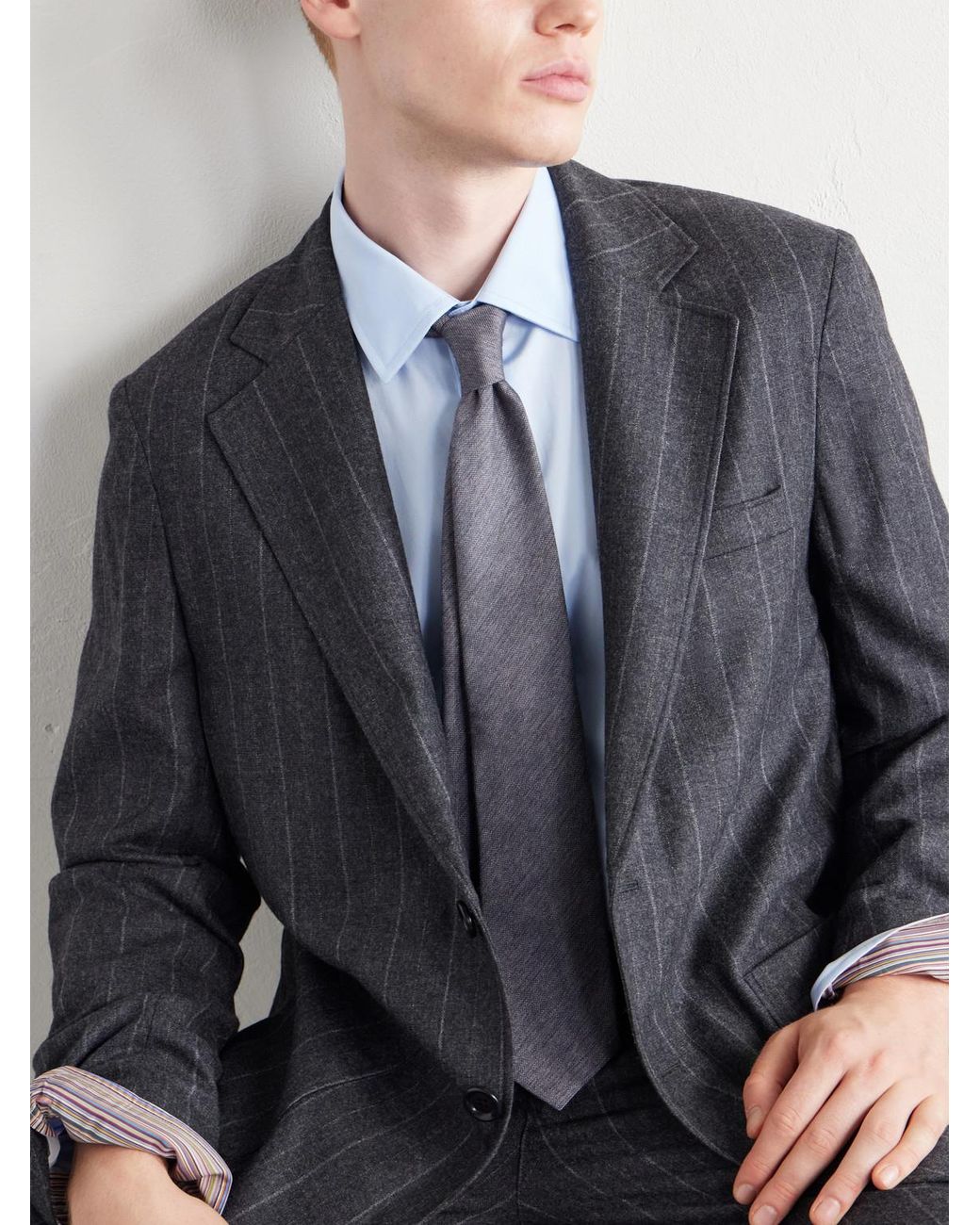 Oliver Spencer Black Westbury Striped Wool-Blend Suit Jacket for men