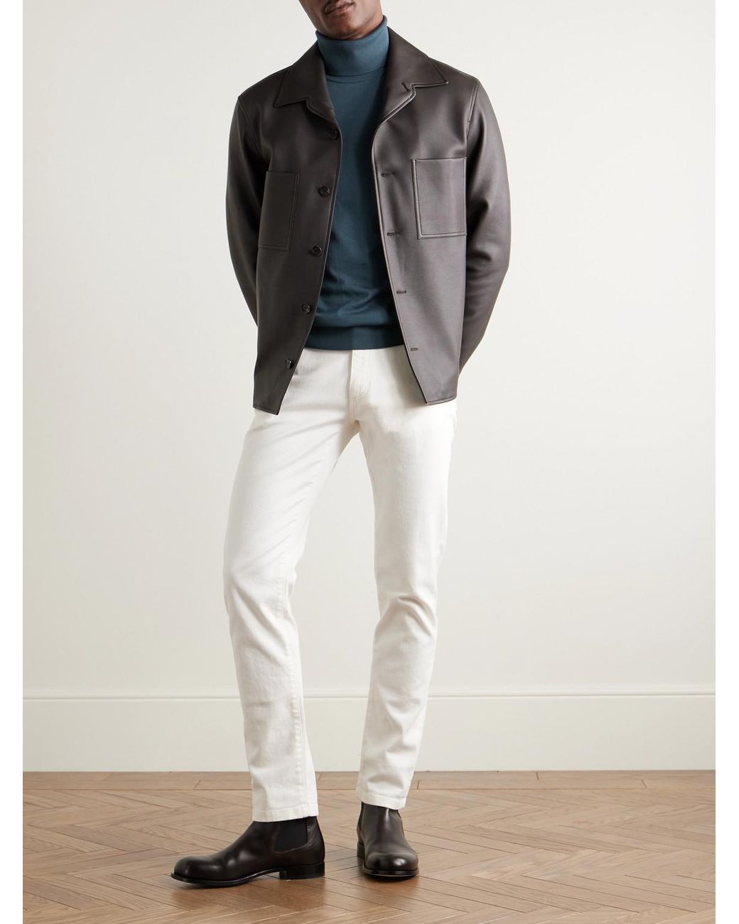 Loro Piana Blue Wish Virgin Wool Rollneck Sweater for men