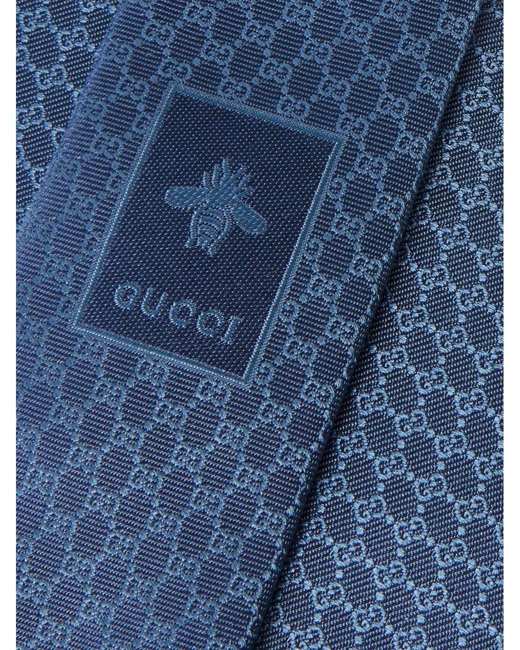 Gucci Blue 7Cm Logo-Jacquard Silk Tie for men