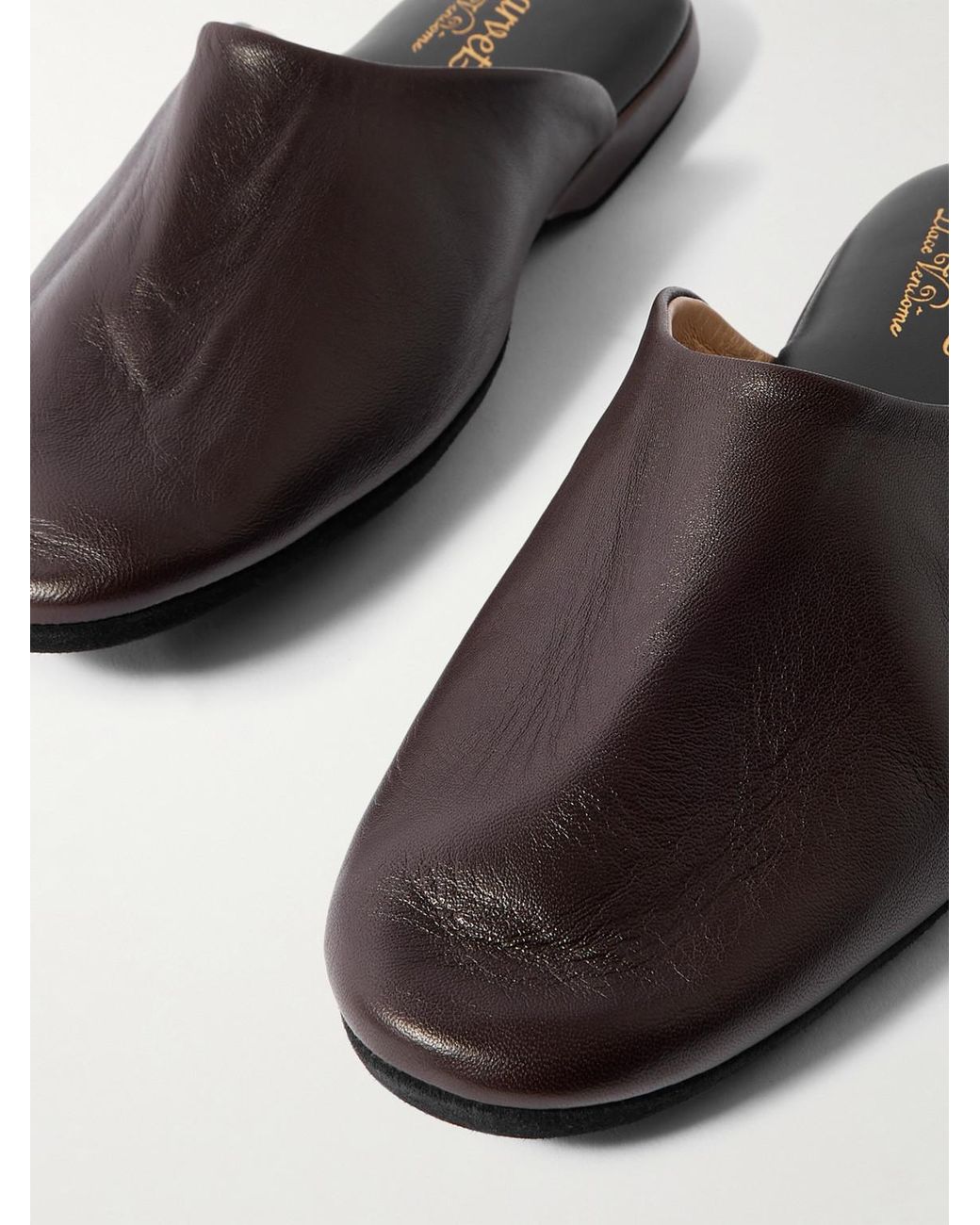 Charvet White Nappa Leather Slippers for men