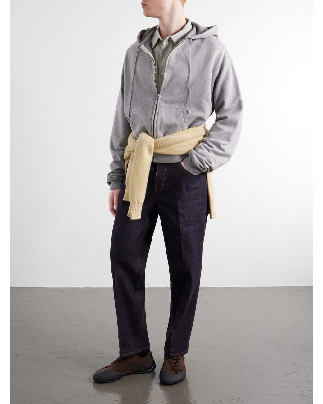 AMI Blue Parisian Straight-Leg Jeans for men