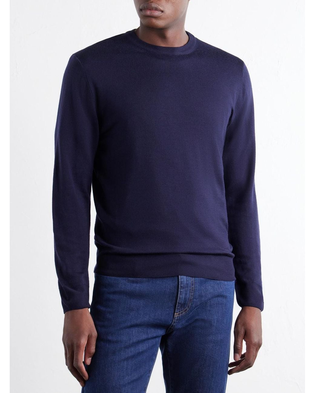 Canali Blue Wool Sweater for men