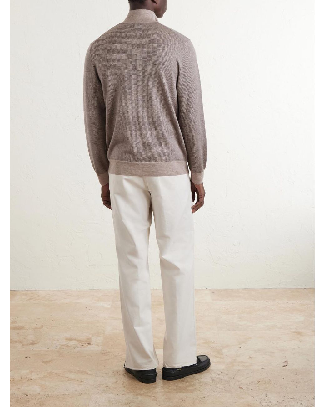 N.Peal Cashmere Gray Cashmere And Silk-Blend Shirt for men