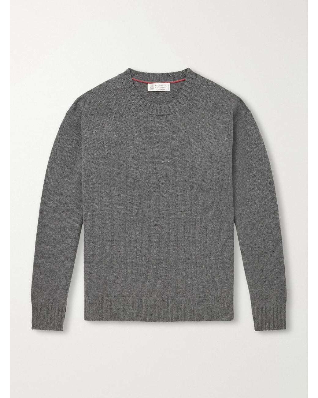 Brunello Cucinelli Gray Cashmere Sweater for men