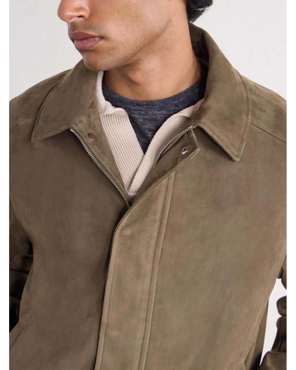 Slowear Brown Montedoro Suede Blouson Jacket for men