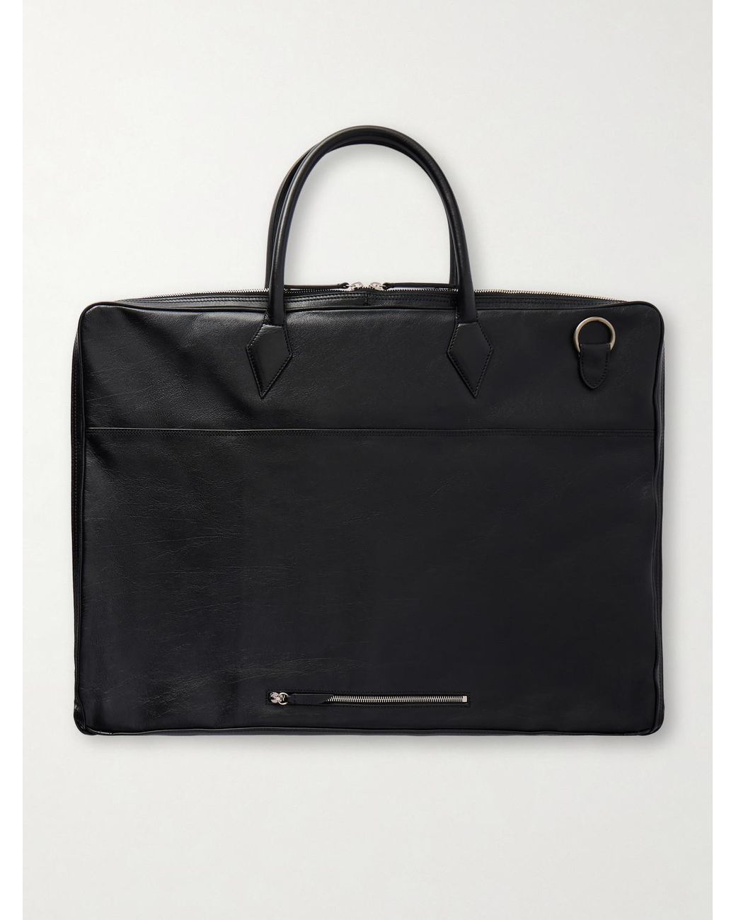 Metier Black Closer Full-grain Leather Suit Carrier for men