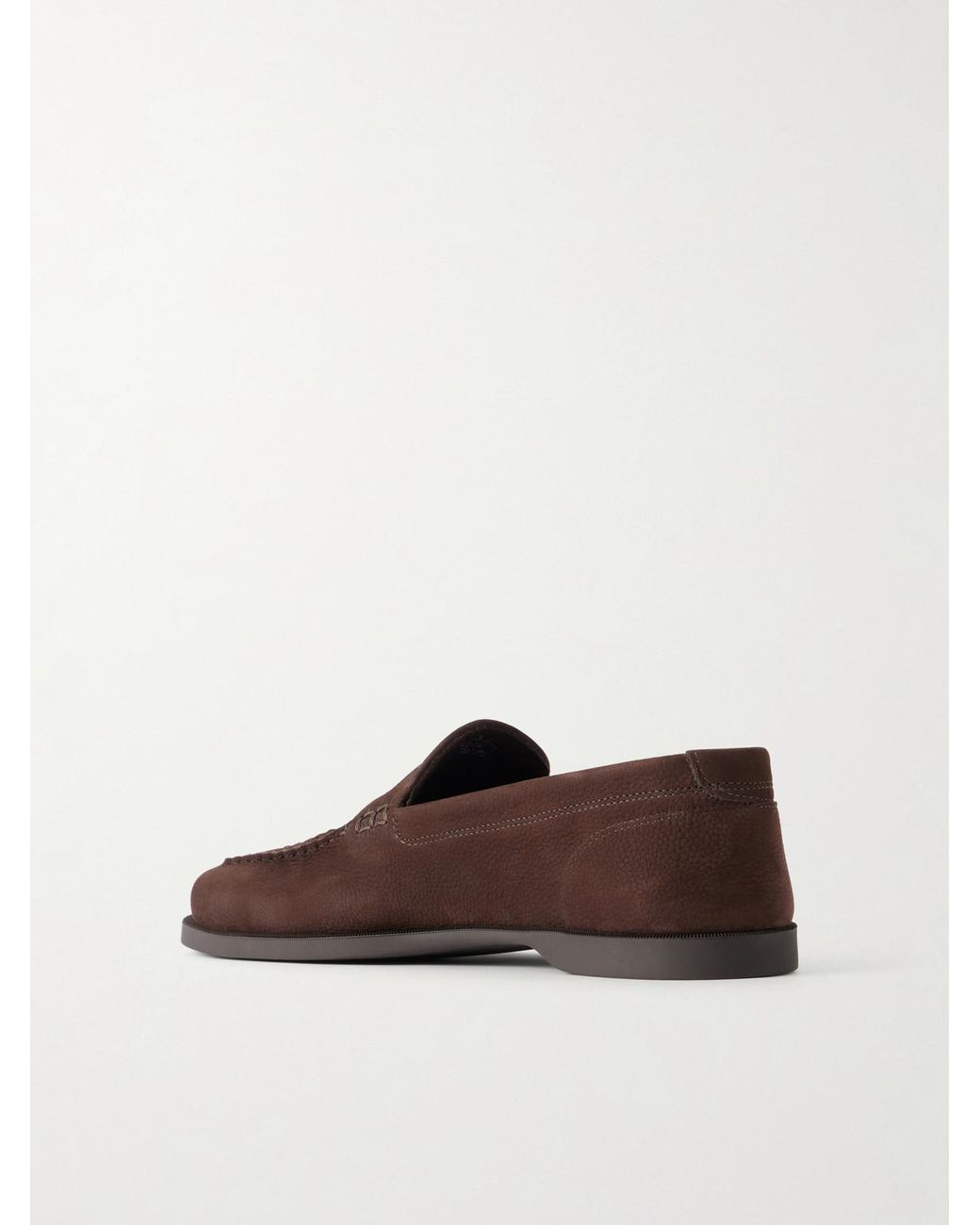 John Lobb Brown Pace Nubuck Loafers for men