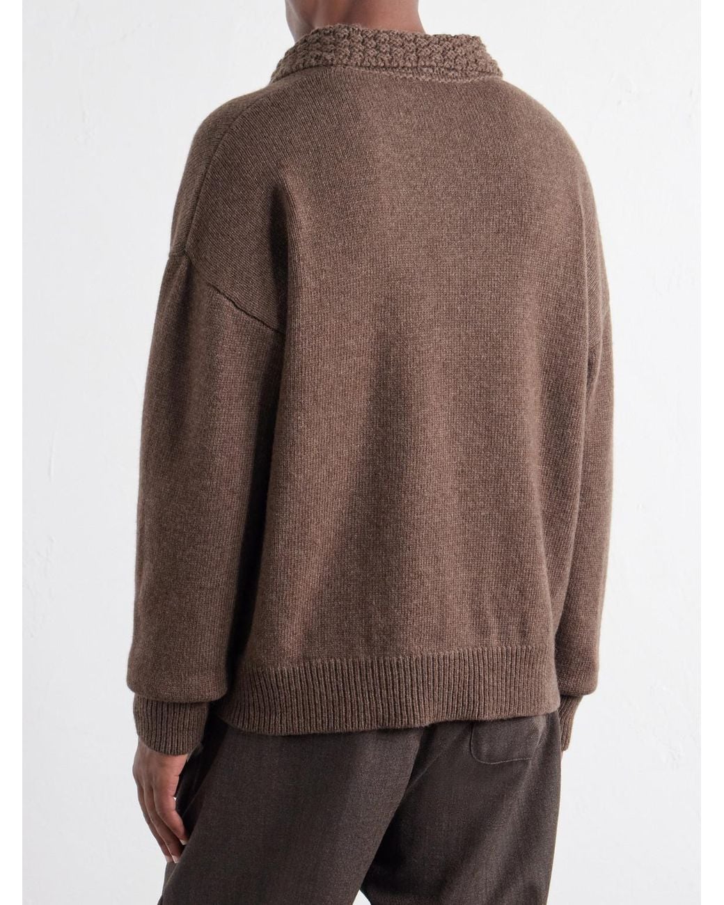 A Kind Of Guise Brown Palano Alpaca And Merino Wool-Blend Polo Shirt for men